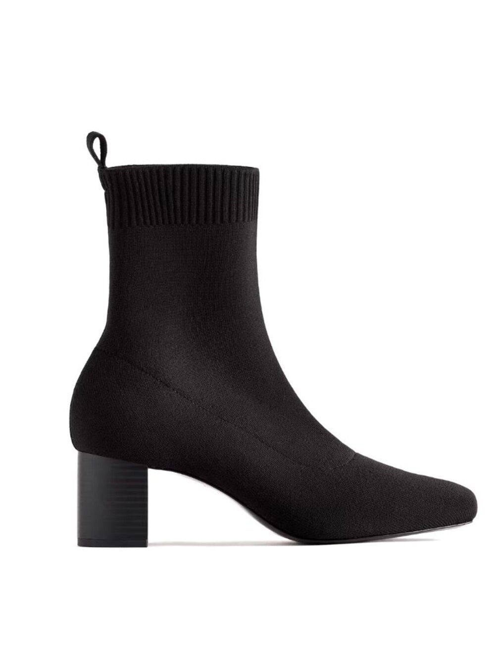 Quince Eco-Knit Heeled Booties Black Size 10